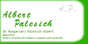 albert palesich business card